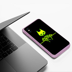 Чехол iPhone XS Max матовый Stray green neon, цвет: 3D-сиреневый — фото 2