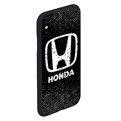 Чехол iPhone XS Max матовый Honda с потертостями на темном фоне / 3D-Черный – фото 2