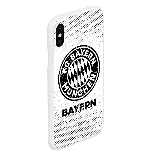 Чехол iPhone XS Max матовый Bayern с потертостями на светлом фоне / 3D-Белый – фото 2