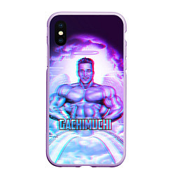 Чехол iPhone XS Max матовый Billie Herrington: Gachimuchi, цвет: 3D-сиреневый