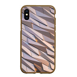 Чехол iPhone XS Max матовый Металлическая брoня, цвет: 3D-коричневый