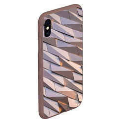 Чехол iPhone XS Max матовый Металлическая брoня, цвет: 3D-коричневый — фото 2