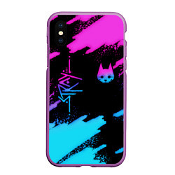 Чехол iPhone XS Max матовый Stray neon, цвет: 3D-фиолетовый