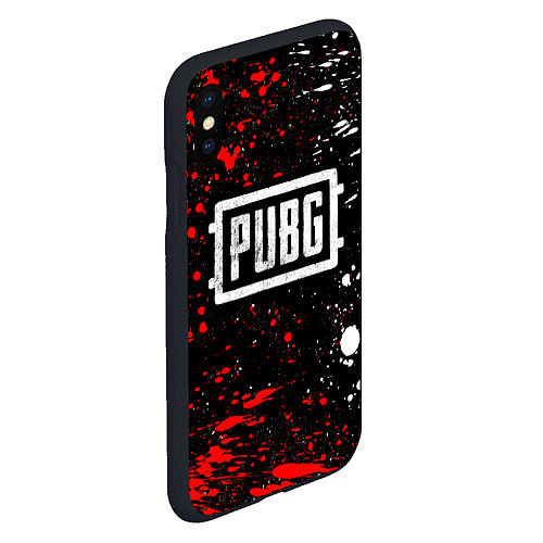 Чехол iPhone XS Max матовый PUBG white grunge / 3D-Черный – фото 2