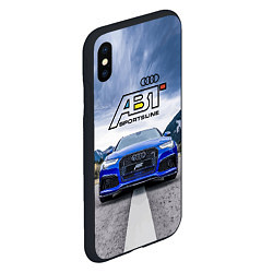 Чехол iPhone XS Max матовый Audi ABT - sportsline на трассе, цвет: 3D-черный — фото 2