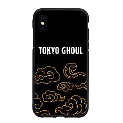 Чехол iPhone XS Max матовый Tokyo Ghoul anime clouds, цвет: 3D-черный