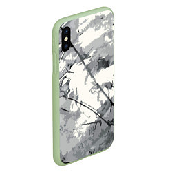 Чехол iPhone XS Max матовый Белый мрамом, цвет: 3D-салатовый — фото 2