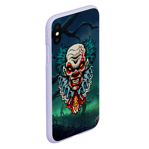 Чехол iPhone XS Max матовый Клоун - убийца / 3D-Светло-сиреневый – фото 2