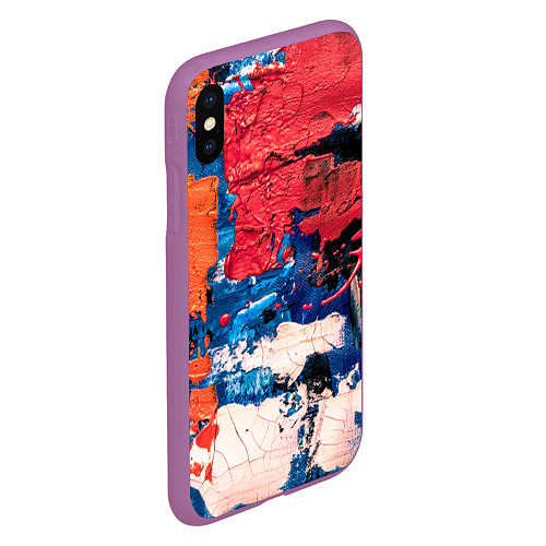 Чехол iPhone XS Max матовый Текстура из красок / 3D-Фиолетовый – фото 2