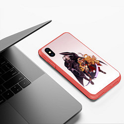 Чехол iPhone XS Max матовый Одзэн и Рико, цвет: 3D-красный — фото 2