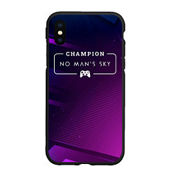 Чехол iPhone XS Max матовый No Mans Sky gaming champion: рамка с лого и джойст, цвет: 3D-черный