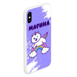 Чехол iPhone XS Max матовый Марина кошка единорожка, цвет: 3D-белый — фото 2