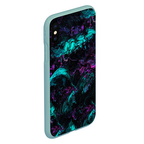 Чехол iPhone XS Max матовый Неоновые Коралы / 3D-Мятный – фото 2