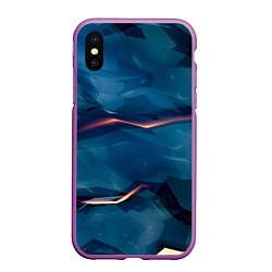 Чехол iPhone XS Max матовый Броня из магического синего камня, цвет: 3D-фиолетовый