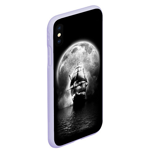 Чехол iPhone XS Max матовый Корабль в ночи / 3D-Светло-сиреневый – фото 2
