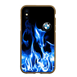 Чехол iPhone XS Max матовый BMW fire, цвет: 3D-коричневый
