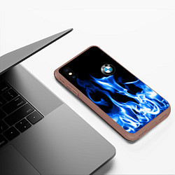 Чехол iPhone XS Max матовый BMW fire, цвет: 3D-коричневый — фото 2