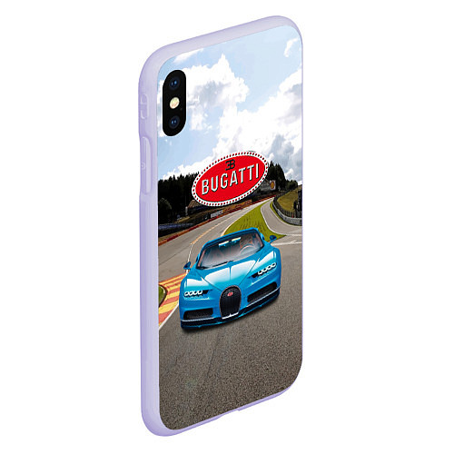 Чехол iPhone XS Max матовый Bugatti - motorsport - гоночная трасса / 3D-Светло-сиреневый – фото 2