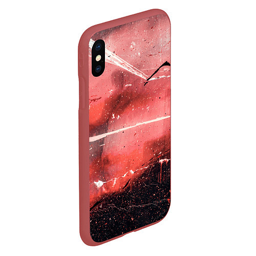 Чехол iPhone XS Max матовый Красный туман, царапины и краски / 3D-Красный – фото 2