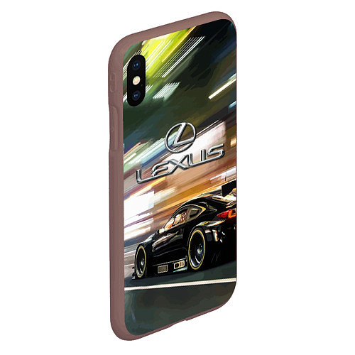 Чехол iPhone XS Max матовый Lexus - скорость режим / 3D-Коричневый – фото 2