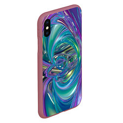 Чехол iPhone XS Max матовый Плазма фон, цвет: 3D-малиновый — фото 2