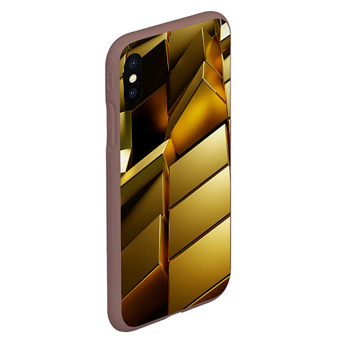 Чехол iPhone XS Max матовый Золото / 3D-Коричневый – фото 2