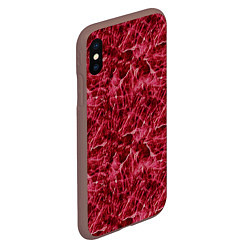 Чехол iPhone XS Max матовый Красный лёд - текстура, цвет: 3D-коричневый — фото 2