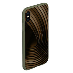 Чехол iPhone XS Max матовый Тёмное-золотые пластины во тьме, цвет: 3D-темно-зеленый — фото 2