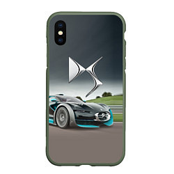 Чехол iPhone XS Max матовый Citroen DS Spirit - скоростной режим, цвет: 3D-темно-зеленый