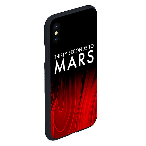 Чехол iPhone XS Max матовый Thirty Seconds to Mars red plasma / 3D-Черный – фото 2