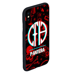 Чехол iPhone XS Max матовый Pantera rock glitch, цвет: 3D-черный — фото 2