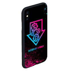 Чехол iPhone XS Max матовый System of a Down - neon gradient, цвет: 3D-черный — фото 2