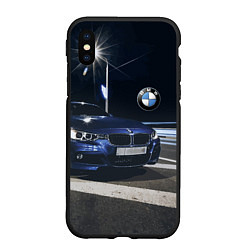 Чехол iPhone XS Max матовый BMW на ночной трассе