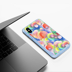 Чехол iPhone XS Max матовый Пузырики, цвет: 3D-голубой — фото 2