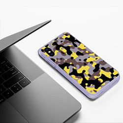 Чехол iPhone XS Max матовый Камуфляж Yellow Stinger, цвет: 3D-светло-сиреневый — фото 2