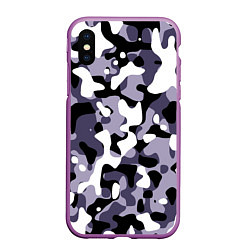 Чехол iPhone XS Max матовый Камуфляж Common City, цвет: 3D-фиолетовый