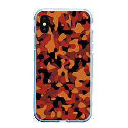 Чехол iPhone XS Max матовый Камуфляж Common Orange, цвет: 3D-голубой