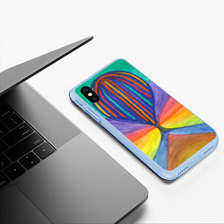 Чехол iPhone XS Max матовый Абстракция воздушный шар, цвет: 3D-голубой — фото 2