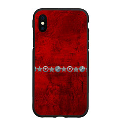 Чехол iPhone XS Max матовый Красный градиент, цвет: 3D-черный