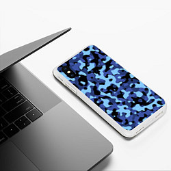 Чехол iPhone XS Max матовый Камуфляж Sky Blue, цвет: 3D-белый — фото 2