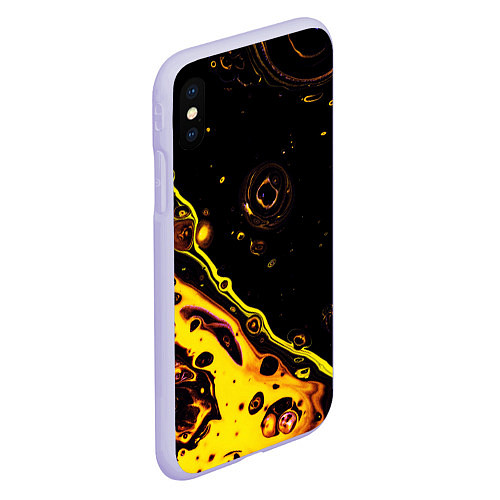 Чехол iPhone XS Max матовый Золотая вода / 3D-Светло-сиреневый – фото 2
