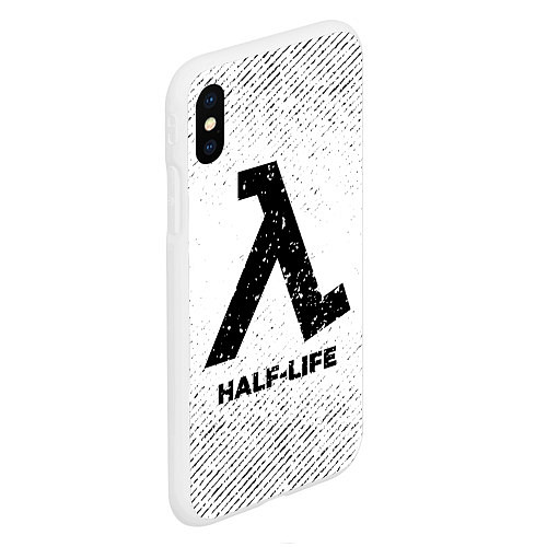 Чехол iPhone XS Max матовый Half-Life с потертостями на светлом фоне / 3D-Белый – фото 2