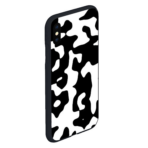 Чехол iPhone XS Max матовый Камуфляж Cowskin крупный / 3D-Черный – фото 2