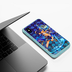 Чехол iPhone XS Max матовый Кандакия Геншин Импакт, цвет: 3D-мятный — фото 2