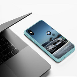 Чехол iPhone XS Max матовый Бэха - скоростной режим, цвет: 3D-мятный — фото 2