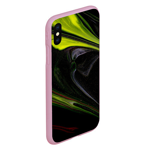 Чехол iPhone XS Max матовый Зелёный песок в темноте / 3D-Розовый – фото 2