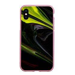 Чехол iPhone XS Max матовый Зелёный песок в темноте, цвет: 3D-розовый