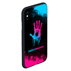 Чехол iPhone XS Max матовый Death Stranding - neon gradient, цвет: 3D-черный — фото 2