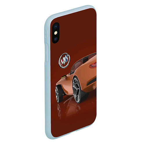 Чехол iPhone XS Max матовый Buick wild cat - concept / 3D-Голубой – фото 2