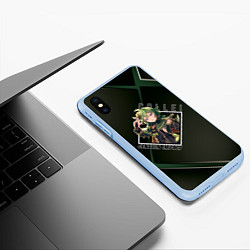 Чехол iPhone XS Max матовый Коллеи в ромбе, цвет: 3D-голубой — фото 2